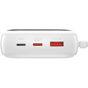 Універсальна мобільна батарея Baseus Qpow Digital Display Quick Charging Power Bank 20W 20000mAh White (PPQD-H02) (1283126558955)