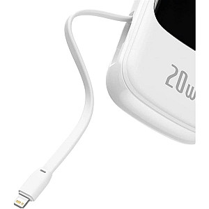 Універсальна мобільна батарея Baseus Qpow Digital Display Quick Charging Power Bank 20W 20000mAh White (PPQD-H02) (1283126558955)