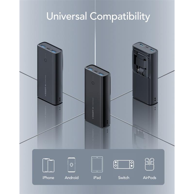 Універсальна мобільна батарея Veger ACE100 10000mAh Black (W1146) (1283126559143)