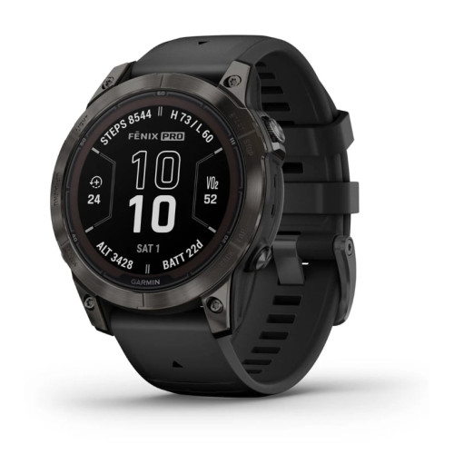 Смарт-годинник Garmin Fenix 7 Pro Sapphire Solar Carbon Gray DLC Titanium with Black Silicone (010-02777-54)