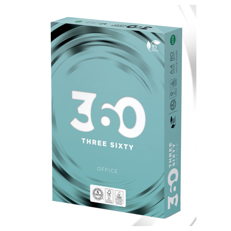 Папір 360 Office 80г/м2, A4, 500л, class C, білизна 153% CIE