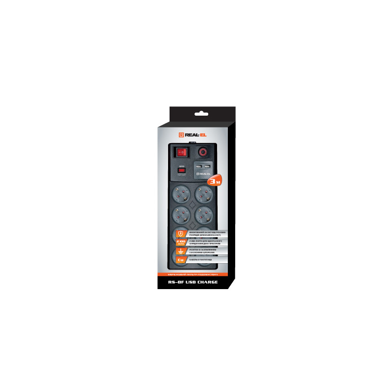 Фільтр живлення REAL-EL RS-8F