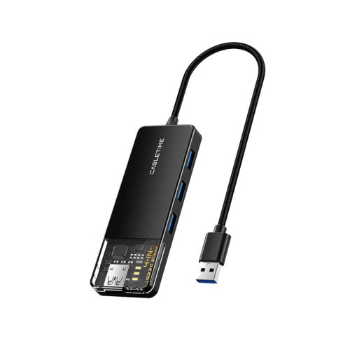 Концентратор Cabletime USB Type C - 4 Port USB 3.0, 0.15 cm (CB02B)