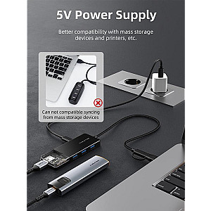 Концентратор Cabletime USB Type C - 4 Port USB 3.0, 0.15 cm (CB03B)