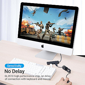 Концентратор Vention 4-Port з micro USB живленням 0.15M Black (TGKBB)