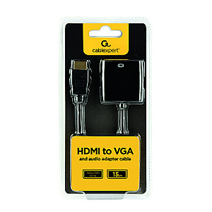 Адаптер Cablexpert HDMI - VGA V 1.4 (M/F), 0.15 м, Black (A-HDMI-VGA-03)
