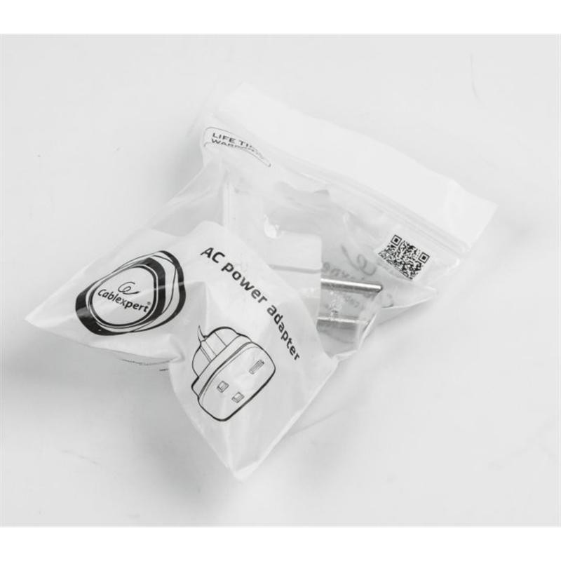 Перехідник Cablexpert UK-розетка - Євровилка (EU) White (A-AC-UKEU-001)