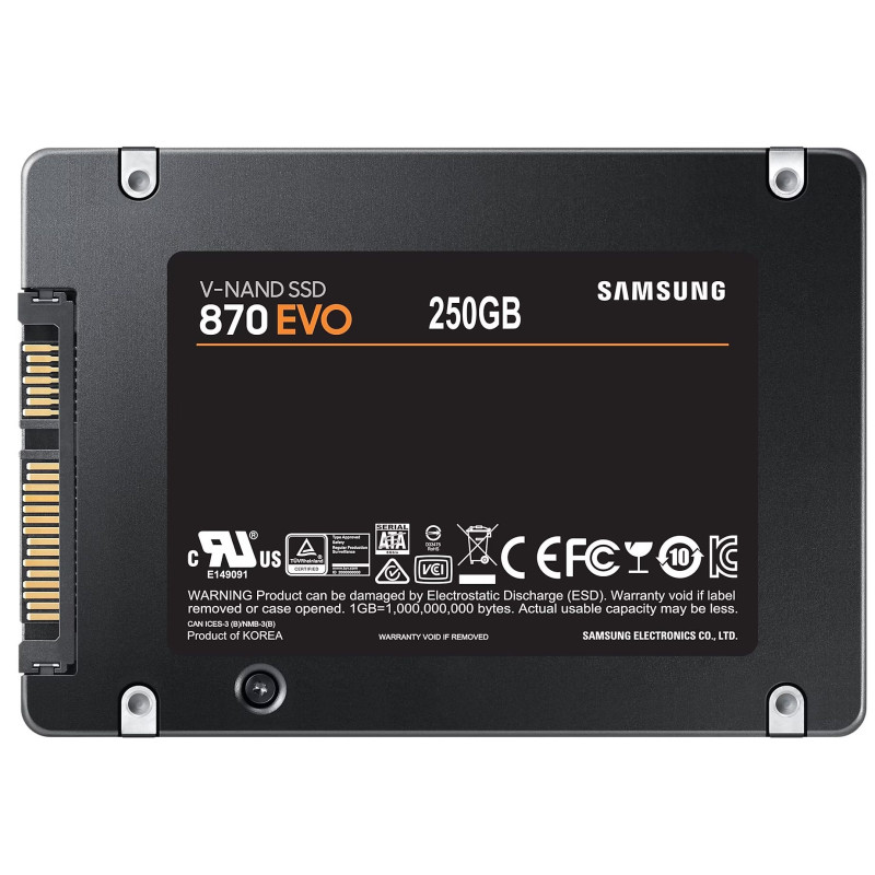 Накопичувач SSD  250GB Samsung 870 EVO 2.5" SATAIII MLC (MZ-77E250BW)