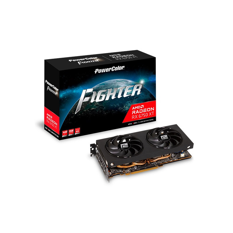 Відеокарта AMD Radeon RX 6750 XT 12GB GDDR6 Fighter PowerColor (AXRX 6750 XT 12GBD6-3DH)