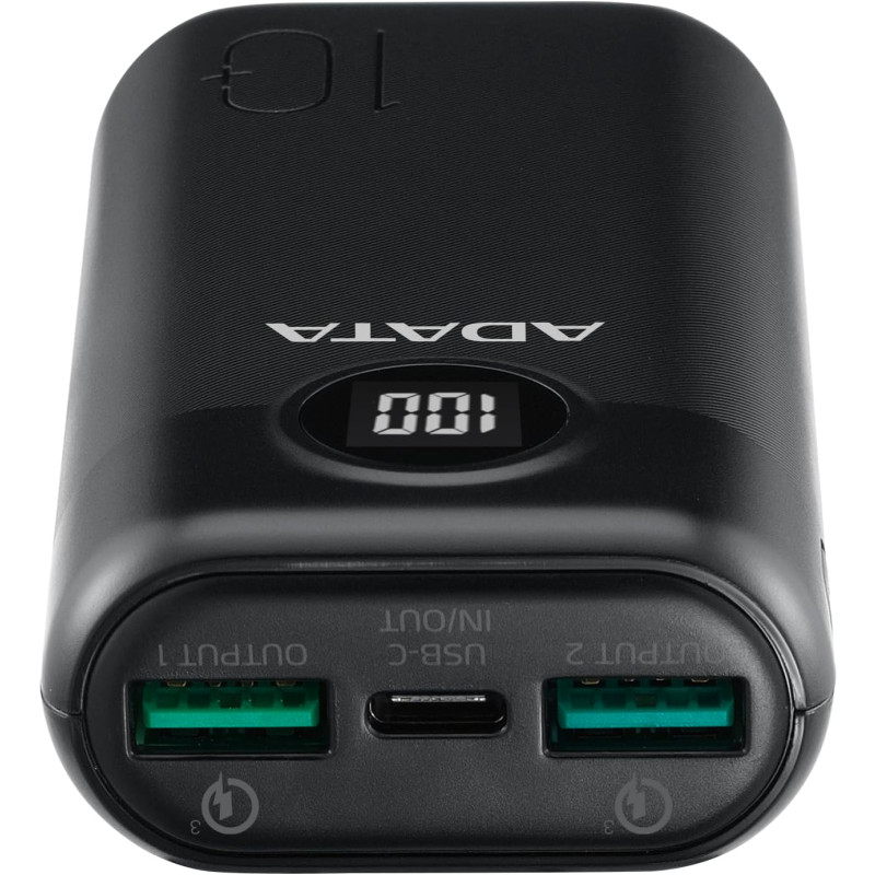 Універсальна мобільна батарея A-DATA P10000QCD 10000mAh Black (AP10000QCD-DGT-CBK)