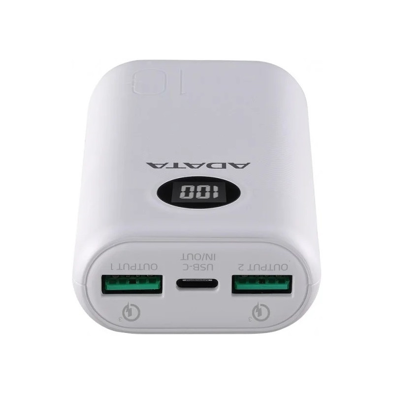 Універсальна мобільна батарея A-DATA P10000QCD 10000mAh White (AP10000QCD-DGT-CWH)