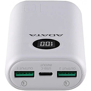 Універсальна мобільна батарея A-DATA P10000QCD 10000mAh White (AP10000QCD-DGT-CWH)