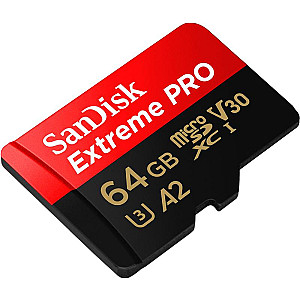 Карта пам`ятi MicroSDXC 64GB UHS-I U3 R200/W90MB/s SanDisk Extreme Pro V30 + SD-адаптер (SDSQXCU-064G-GN6MA)