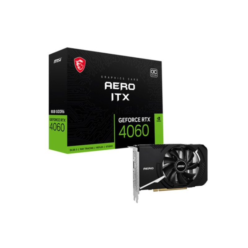 Відеокарта GF RTX 4060 8GB GDDR6 Aero ITX OC MSI (GeForce RTX 4060 AERO ITX 8G OC)