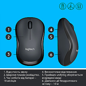 Миша бездротова Logitech M220 Silent Charcoal (910-004878)