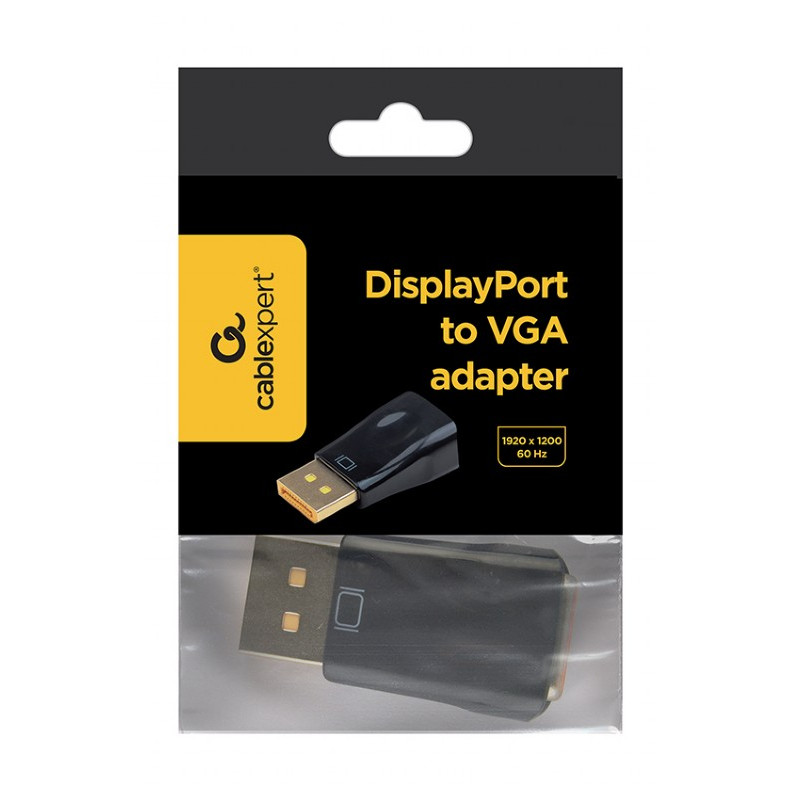Адаптер Cablexpert DisplayPort - VGA (M/F), чорний (A-DPM-VGAF-01) пакет