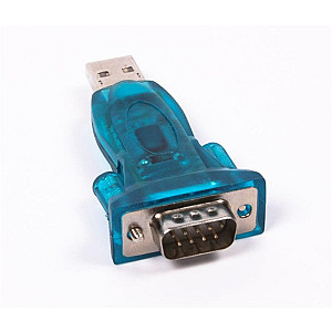 Перехідник Viewcon USB - COM (M/M), 9-pin, блакитний (VE 066) коробка