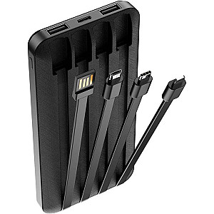 Універсальна мобільна батарея Forewer TB-411 ALLin1 USB-C + Lightning + microUSB 10000mAh Black (1283126565083)