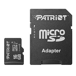 Карта пам`ятi MicroSDHC 16GB UHS-I Class 10 Patriot LX + SD-adapter (PSF16GMCSDHC10)