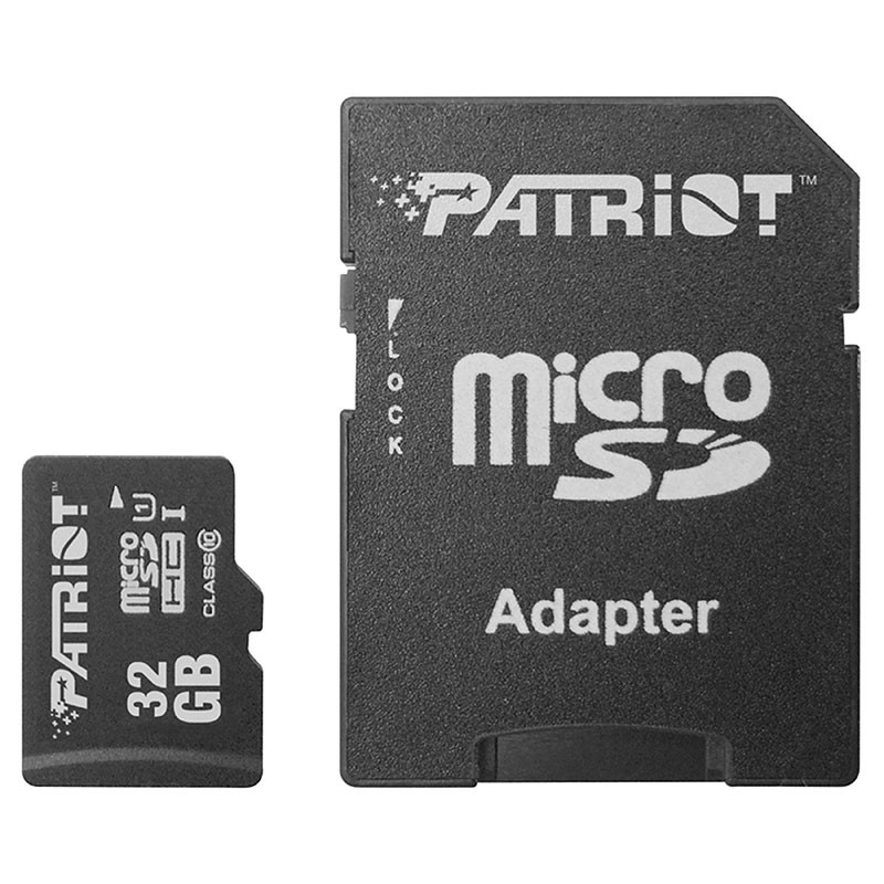 Карта пам`яті  MicroSDHC  32GB UHS-I Class 10 Patriot LX + SD-adapter (PSF32GMCSDHC10)
