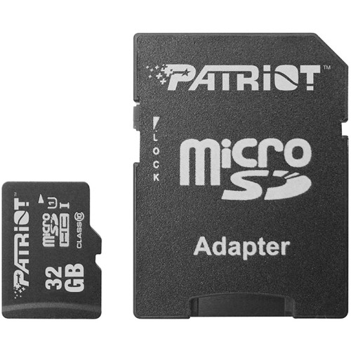 Карта пам`яті  MicroSDHC  32GB UHS-I Class 10 Patriot LX + SD-adapter (PSF32GMCSDHC10)