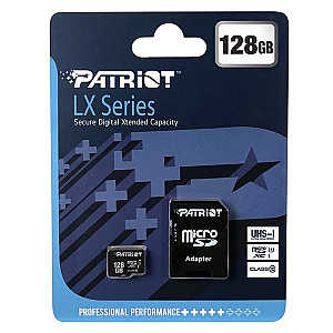 Карта пам`ятi MicroSDXC 128GB UHS-I Class 10 Patriot LX + SD-adapter (PSF128GMCSDXC10)