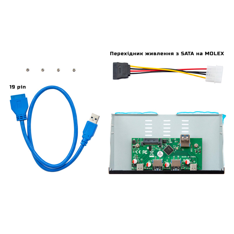 USB-хаб Frime USB 3.1 2 x type A & 2 x type C VL820 Black (ECF-FP2xTA&2xTC.54)