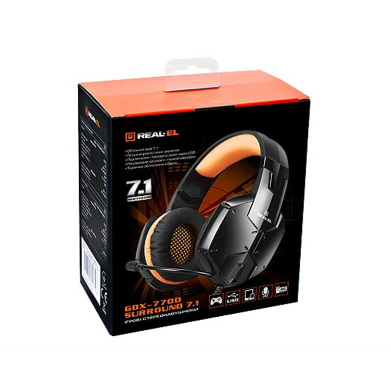Гарнітура REAL-EL GDX-7700 Black/Orange 