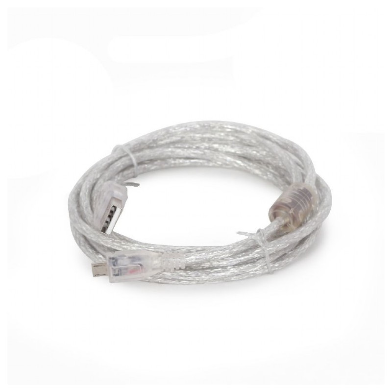 Кабель Cablexpert USB - micro USB V 2.0 (M/M), 1.8 м, прозорий (CCP-mUSB2-AMBM-6-TR)