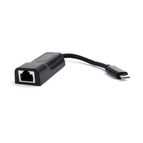 Адаптер Cablexpert USB Type-C - RJ-45 (M/F), 0.15 м, чорний (A-CM-LAN-01)