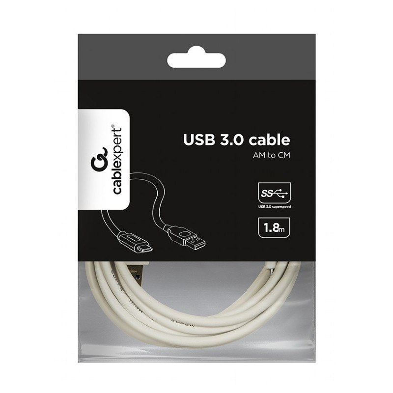 Кабель Cablexpert USB - USB Type-C V 3.0 (M/M), 1.8 м, білий (CCP-USB3-AMCM-6-W)