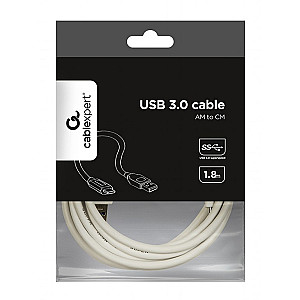 Кабель Cablexpert USB - USB Type-C V 3.0 (M/M), 1.8 м, білий (CCP-USB3-AMCM-6-W)