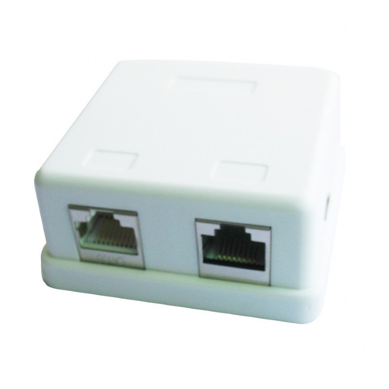 Розетка Cablexpert (NCAC-HS-SMB2) 2хRJ-45, Cat5Е, зовнішня, біла