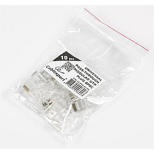 Конектор RJ 45 Cablexpert (LC-PTU-01/10) з наскрізними отворами (10 шт/уп)