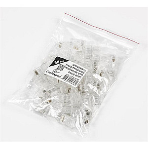 Конектор RJ 45 Cablexpert (LC-PTU-01/50) з наскрізними отворами (50 шт/уп)