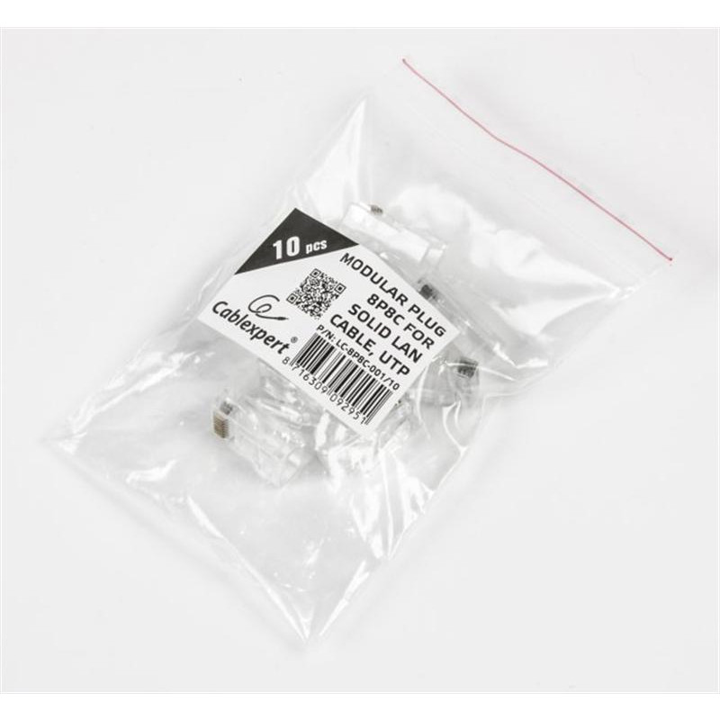 Конектор RJ 45 Cablexpert (LC-8P8C-001/10) із позолоченими контактами (10 шт/уп)