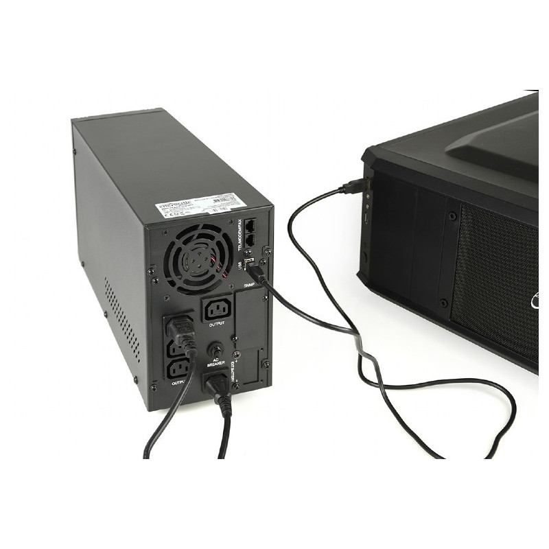 Джерело безперебійного живлення EnerGenie EG-UPS-PS2000-01 2000VA, Line Int., AVR, 3xIEC, метал