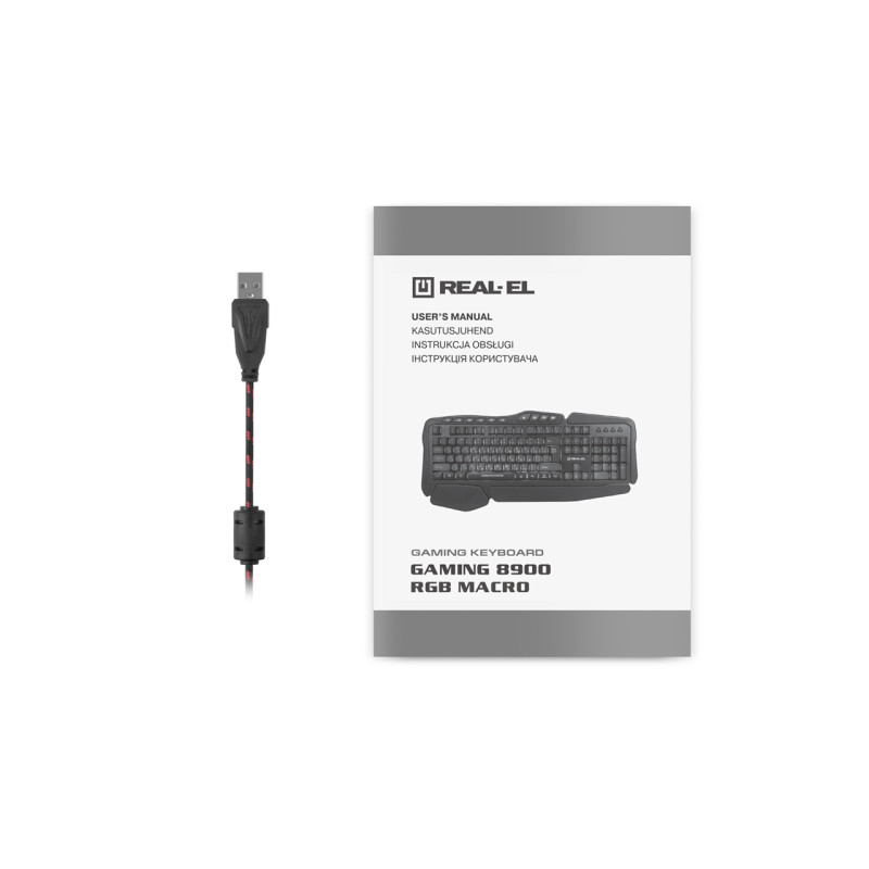 Клавіатура REAL-EL Gaming 8900 RGB Macro Ukr Black