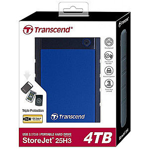 Накопичувач зовнiшнiй 2.5" USB 4.0TB Transcend StoreJet 25H3 Navy Blue (TS4TSJ25H3B)
