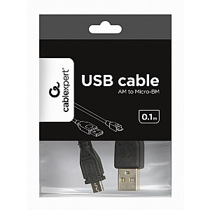 Кабель Cablexpert USB - micro USB V 2.0 (M/M), 0.1 м, чорний (CCP-mUSB2-AMBM-0.1M)