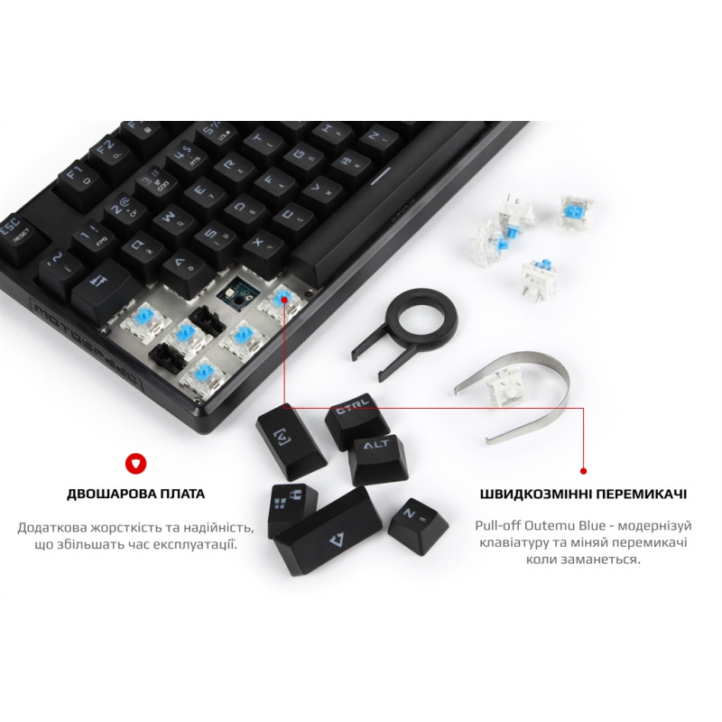 Клавіатура Motospeed CK107 Outemu Blue RGB Ukr Black (mtk96mb)