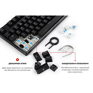 Клавіатура Motospeed CK107 Outemu Blue RGB Ukr Black (mtk96mb)