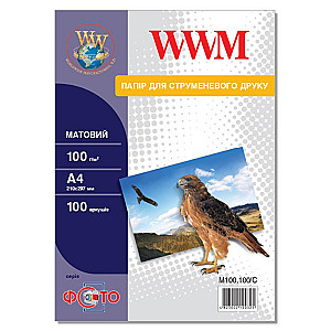 Фотопапiр WWM Photo матовий 100г/м2 А4 100л (M100.100/C)