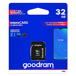 Карта пам`ятi MicroSDHC 32GB UHS-I Class 10 GOODRAM  + SD-adapter (M1AA-0320R12)