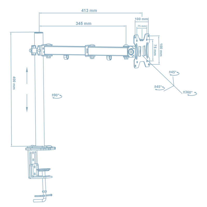 Кронштейн Walfix DM-300B (для монітора)