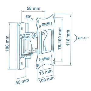 Кронштейн Walfix R-243B (VESA100х100)