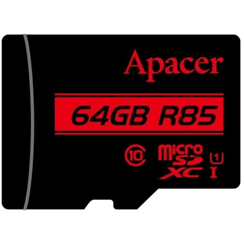 Карта пам`ятi MicroSDHXC 64GB UHS-I Class 10 Apacer + SD adapter (AP64GMCSX10U5-R)