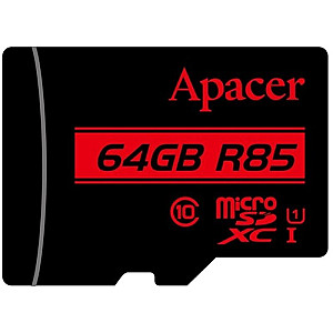 Карта пам`ятi MicroSDHXC 64GB UHS-I Class 10 Apacer + SD adapter (AP64GMCSX10U5-R)