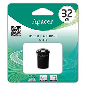 Флеш-накопичувач USB 32GB Apacer AH116 Black (AP32GAH116B-1)