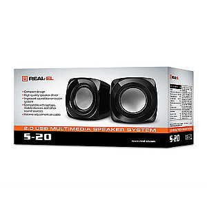 Акустична система REAL-EL S-20 Black